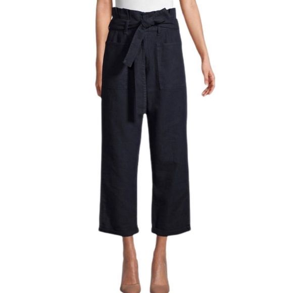 Joe’s pants Womens size 27 linen Cotton blend paper bag midnight high waisted - Picture 1 of 11
